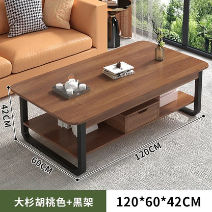 Table basse bois blanc en forme de rectangle - 120cm 2