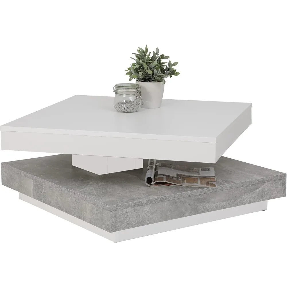 Table basse dérive du bois design carré 67 X 67 X 35 Cm -
