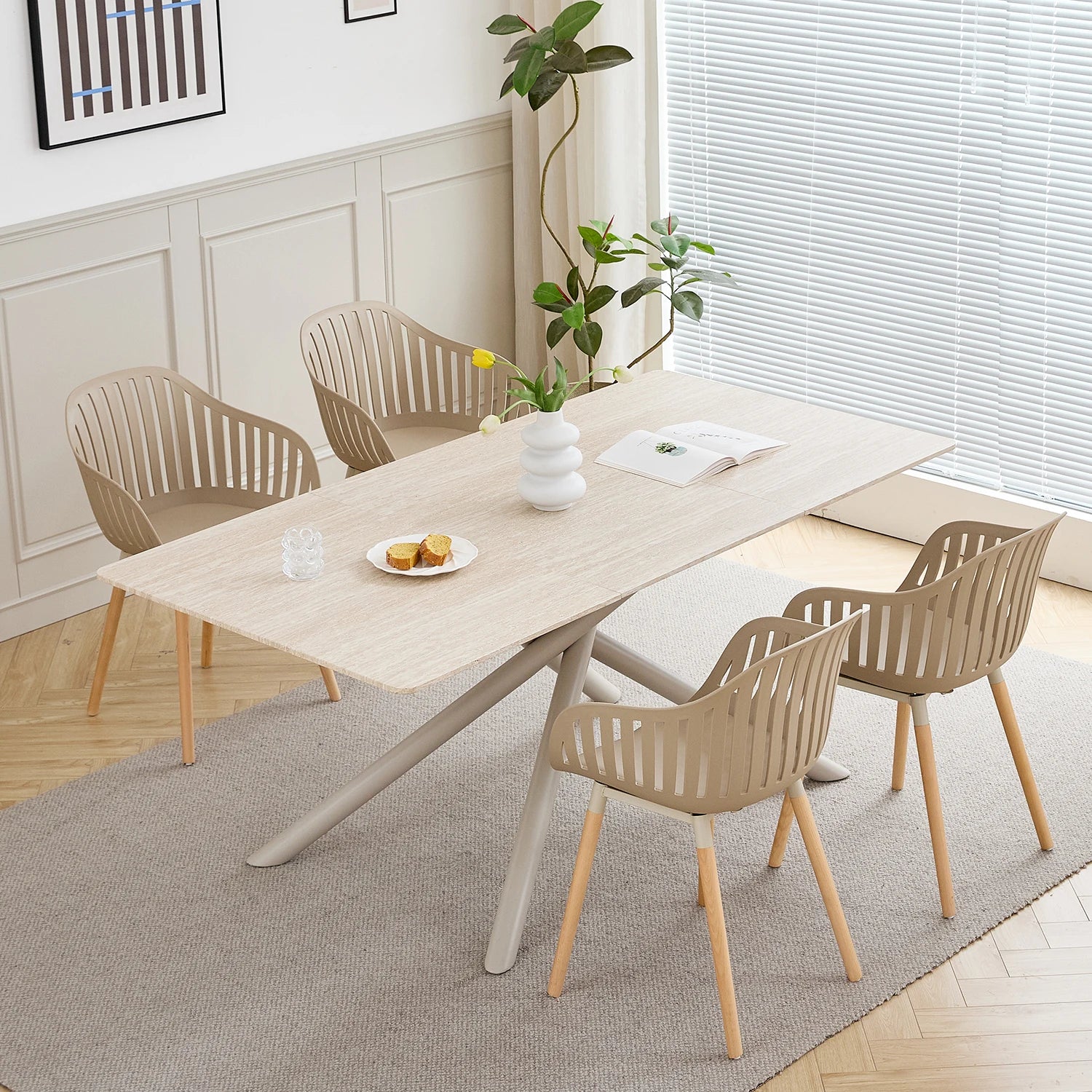 Chaise salle à manger plastique originale 4 ensembles -