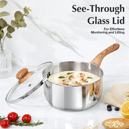 Casserole inox pas cher à couvercle -