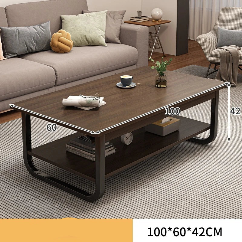 Table basse à thé noir de couleur marron - Type B -100cm