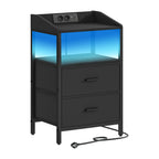 Table de chevet originale design moderne à LED - Noir Table de chevet