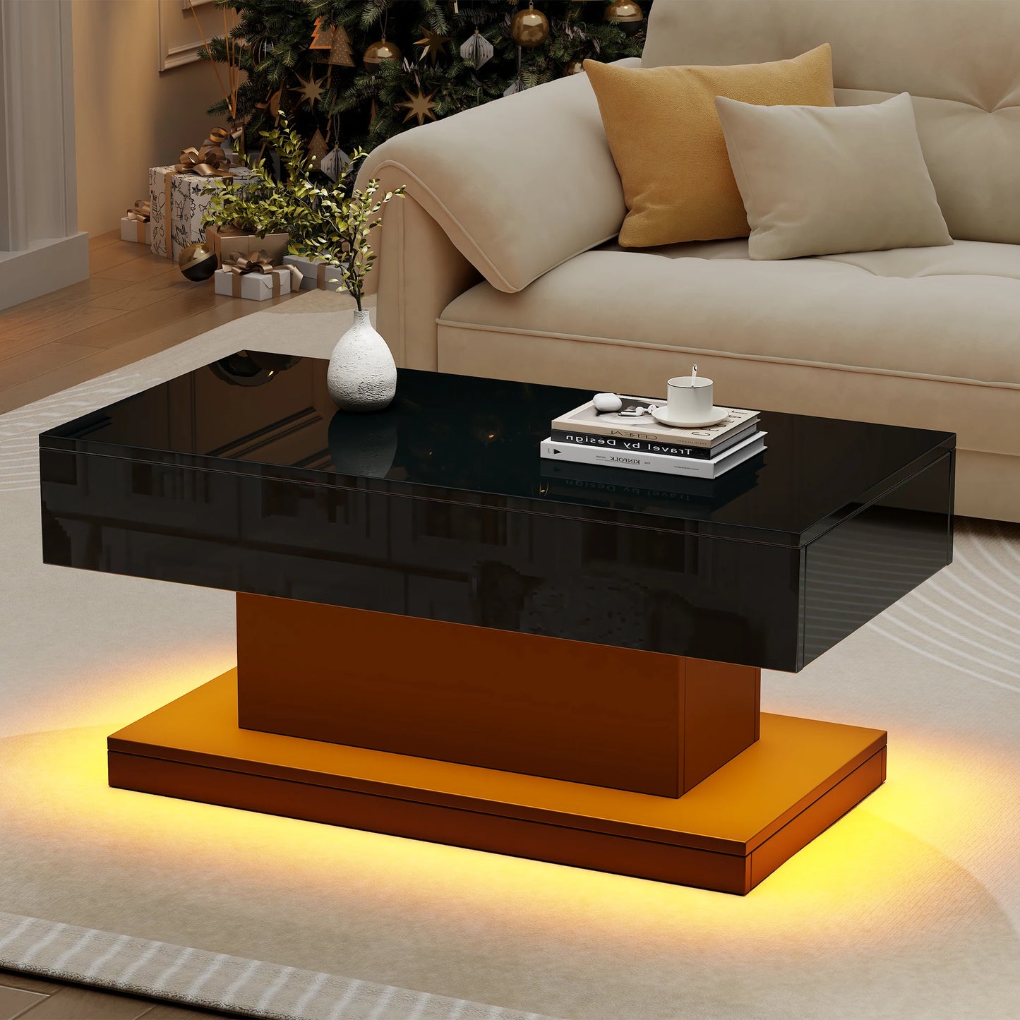 Table basse noire design moderne -