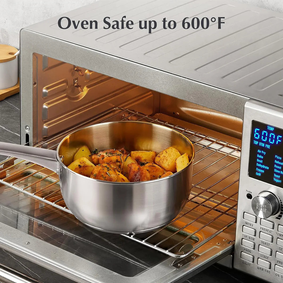 Casserole inox 1 litres avec couvercle -