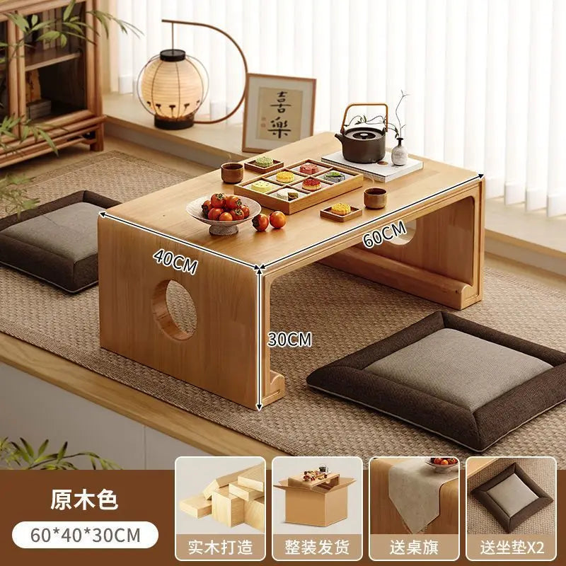 Table basse bois clair de style japonais - style2