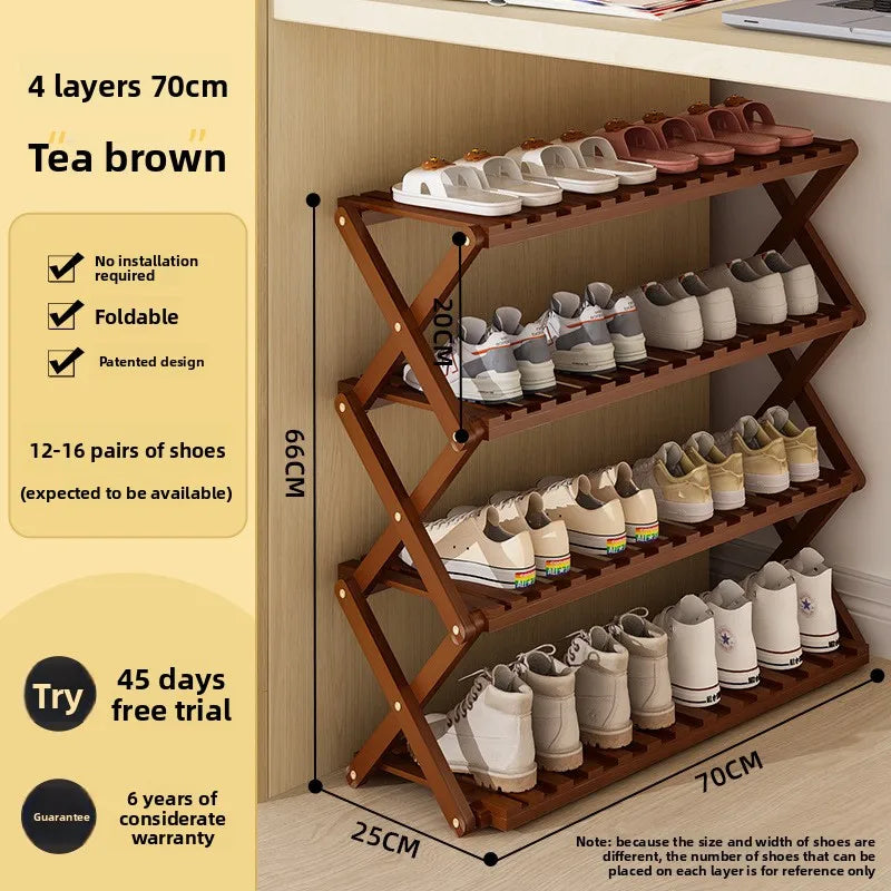 Meuble à chaussure palette artisanale - 4C-70cm-Marron