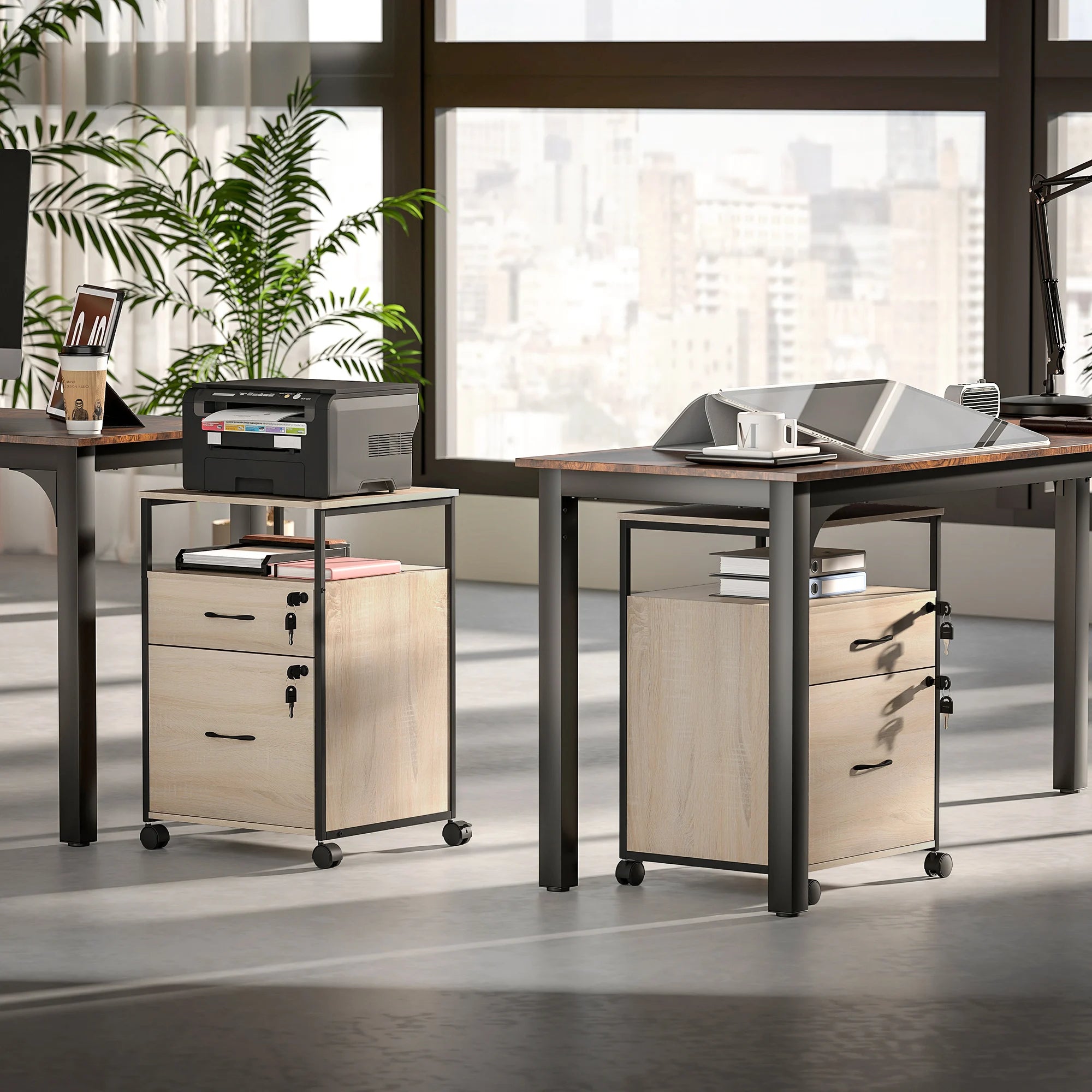 Petit meuble de rangement de bureau 44x40x66,5 cm -