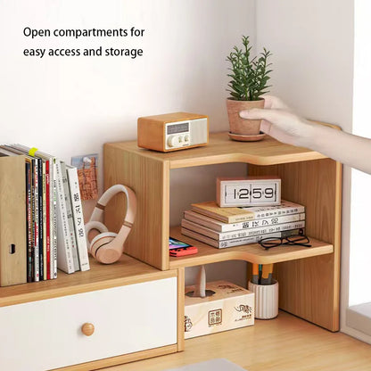 étagère de bureau bois multi compartiments -