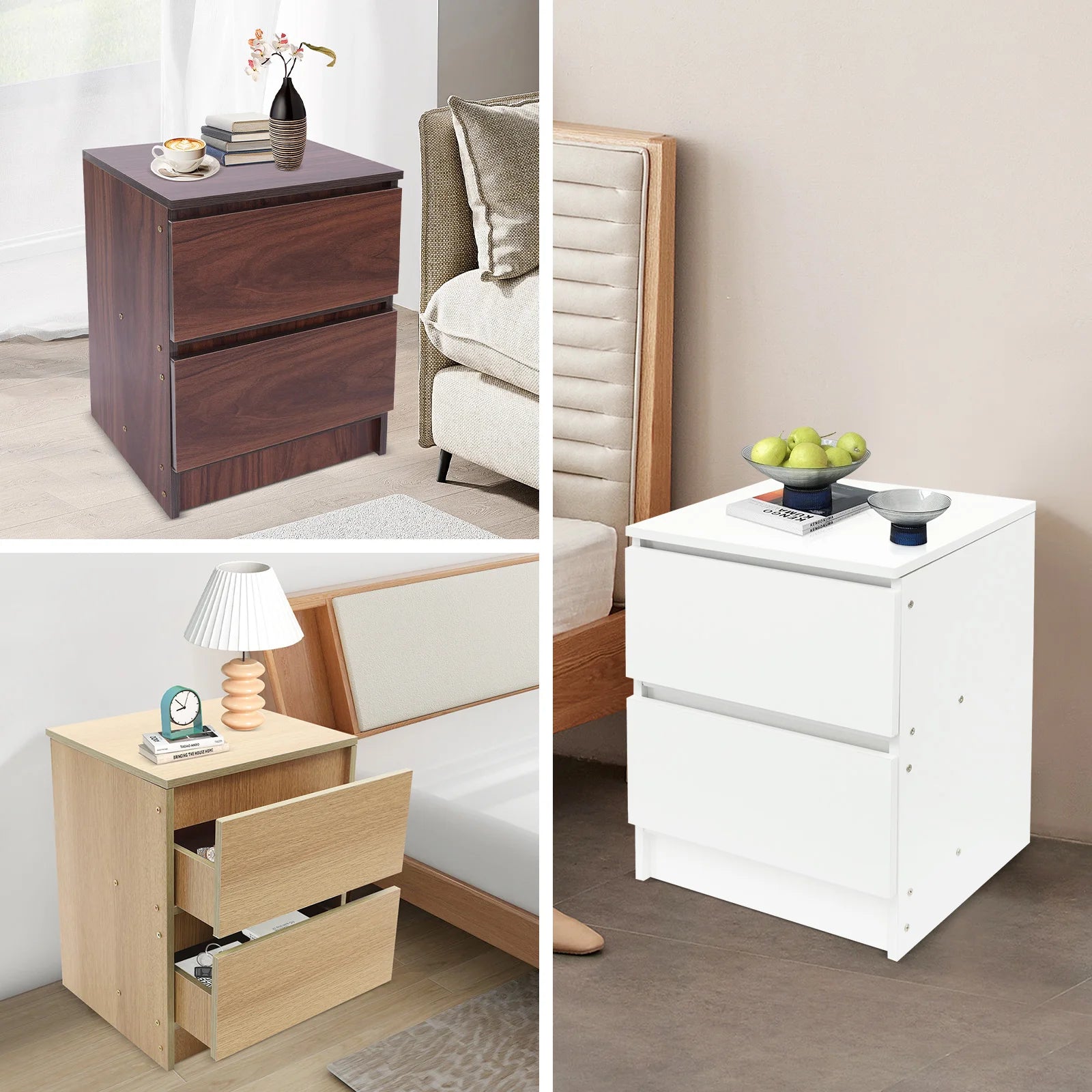 Table de nuit en bois premium 32x30x41cm -