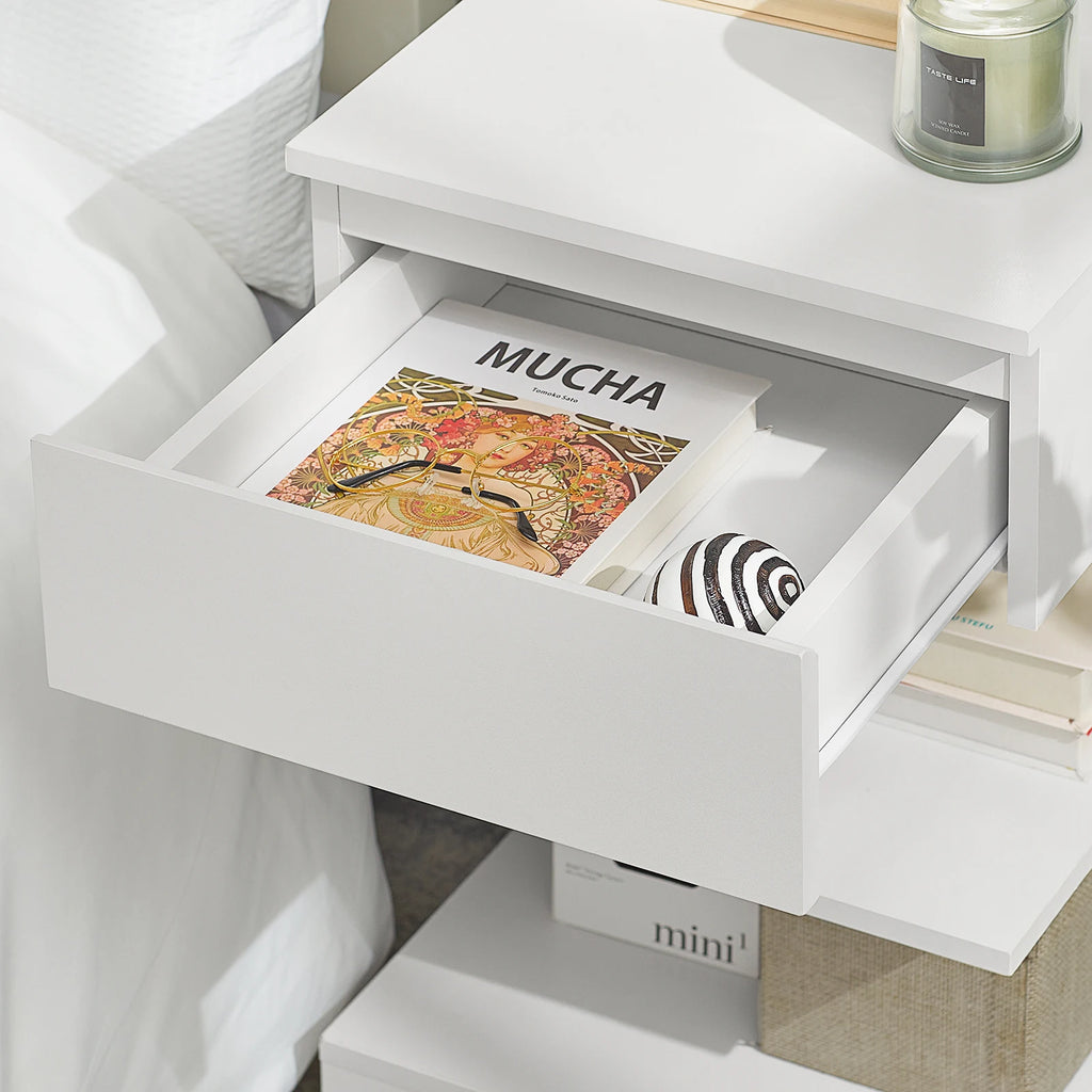 Table de chevet moderne et originale avec 1 tiroir - 39x65x39cm -