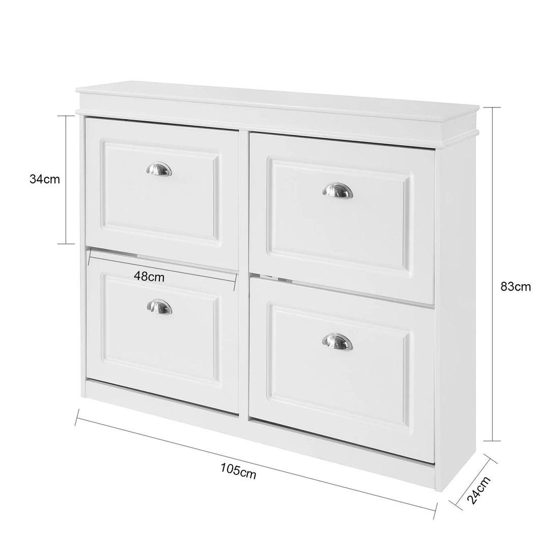 Meuble chaussure à 4 rabats blanc -