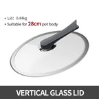 Poêle inox induction et antiadhésive - 28cm Couvercle