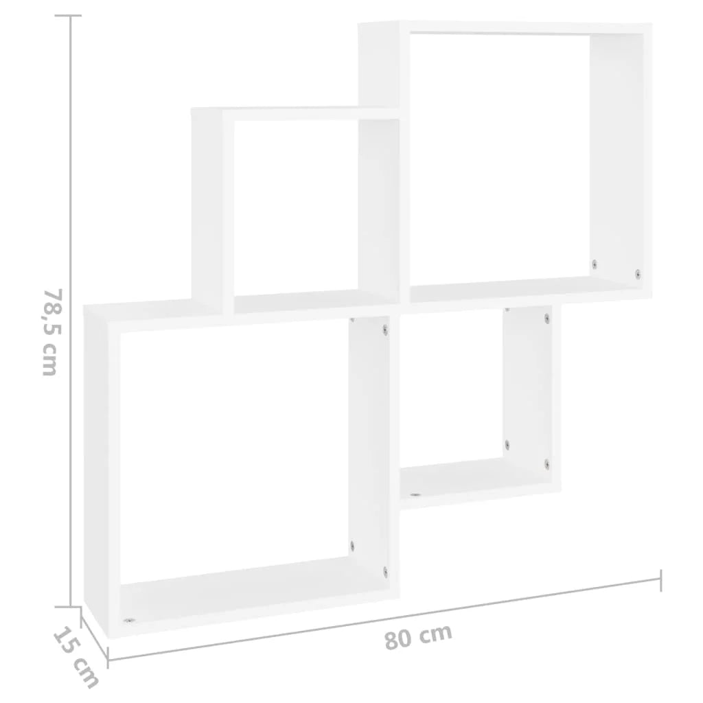 Étagère cube murale bois 80x15x78.5 cm -