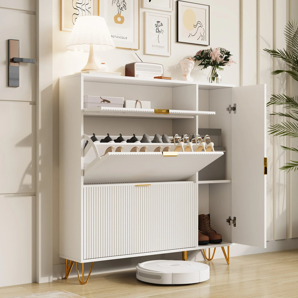 Meuble à chaussure moderne en bois blanc -