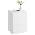 Table de chevet blanche à 3 tiroirs moderne - Blanc Table de chevet