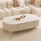 Table basse bois moderne apparence ovale -