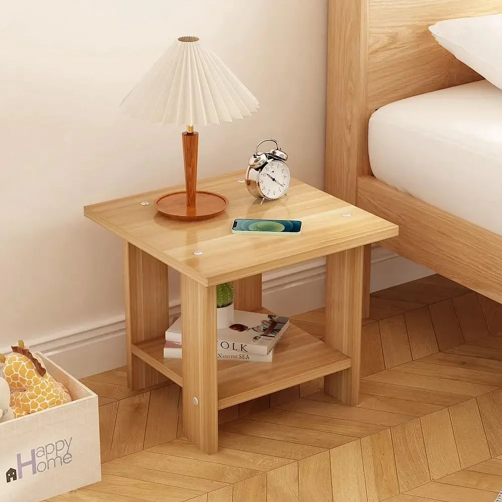 Table de nuit d'appoint simple en bois - Jaune