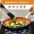 Poêle céramique en revêtement de cuivre avec couvercle -