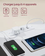 Table de chevet blanche à 3 tiroirs moderne -