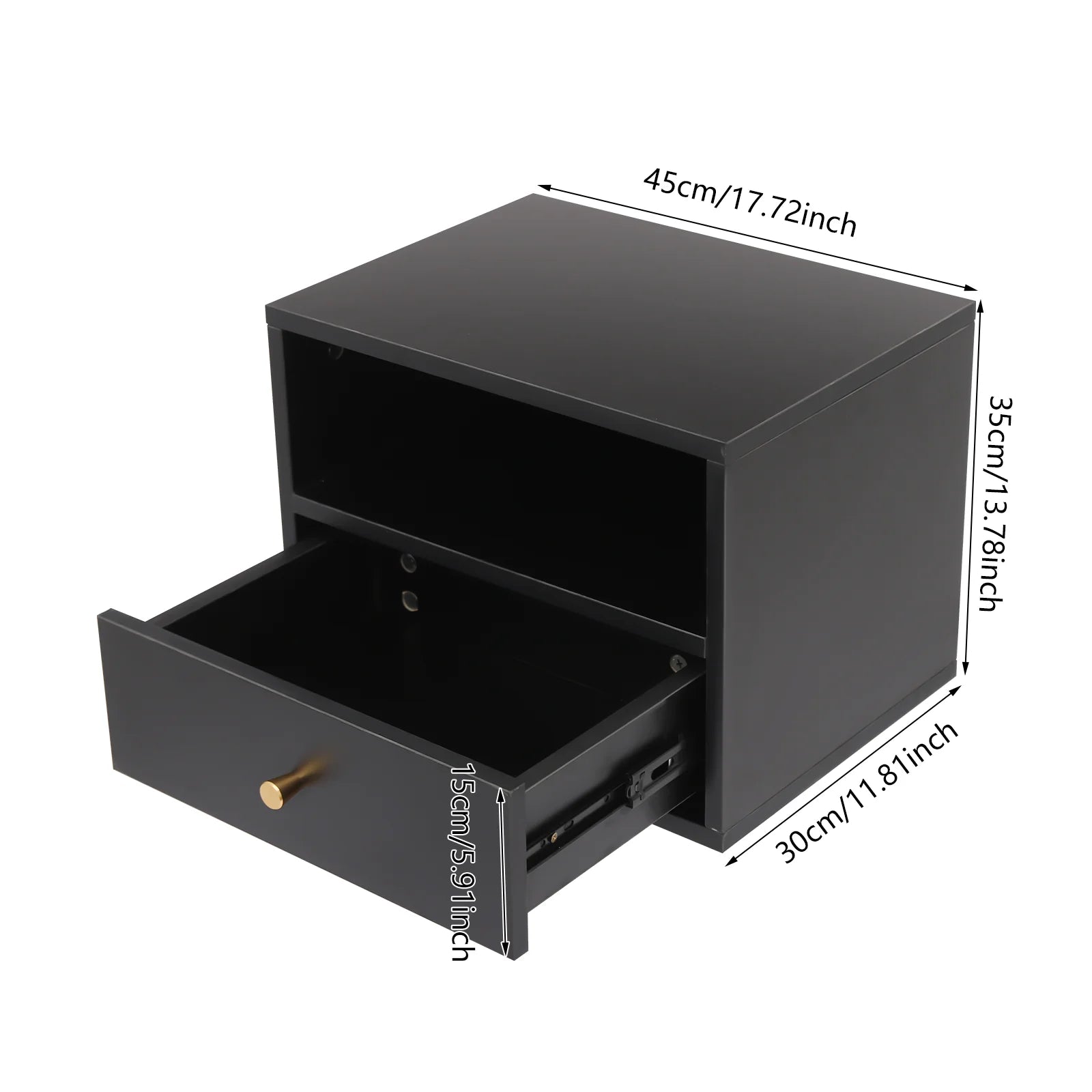 Table de nuit métal et panneaux de particules - 45*30*35cm -