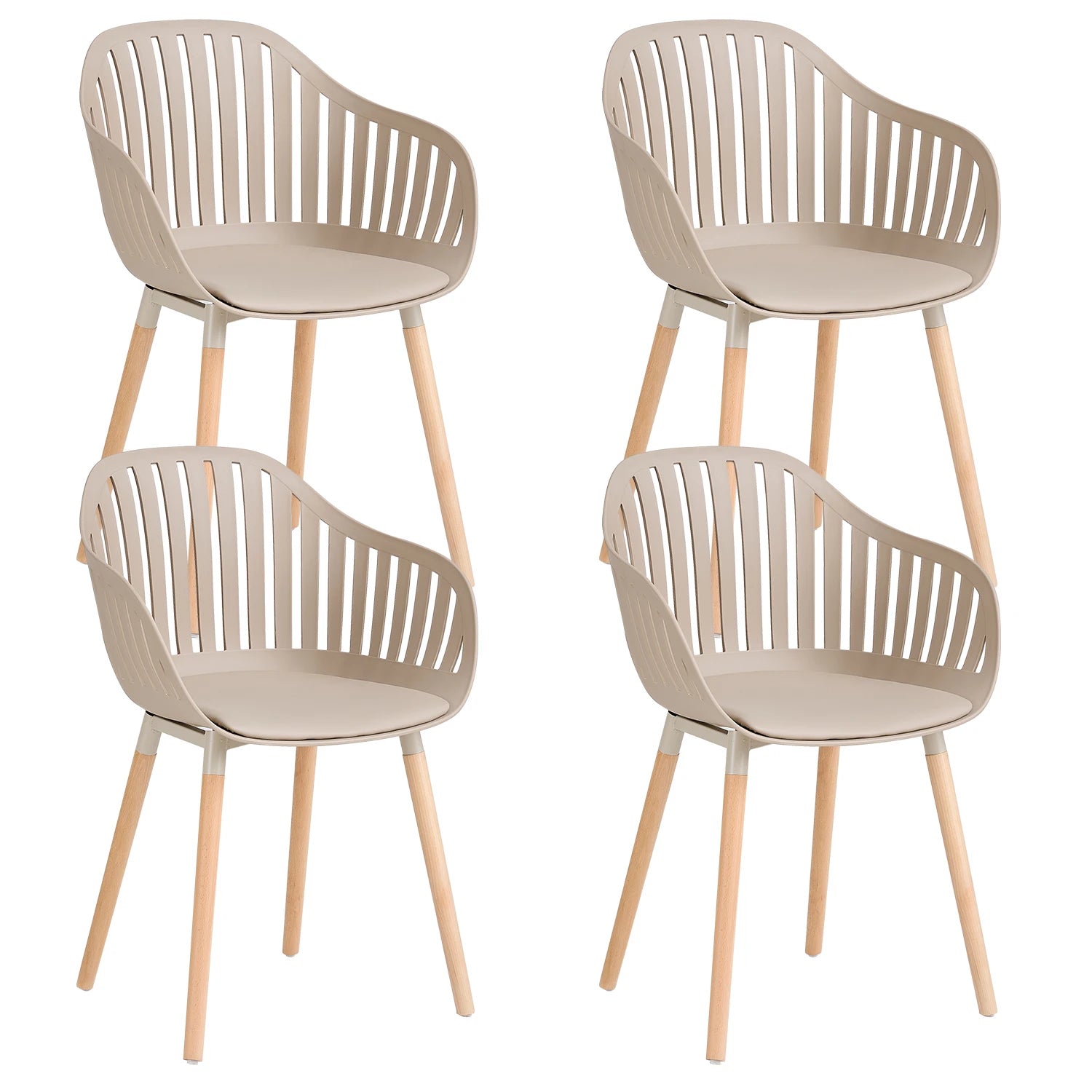 Chaise salle à manger plastique originale 4 ensembles - Beige Chaise salle à manger