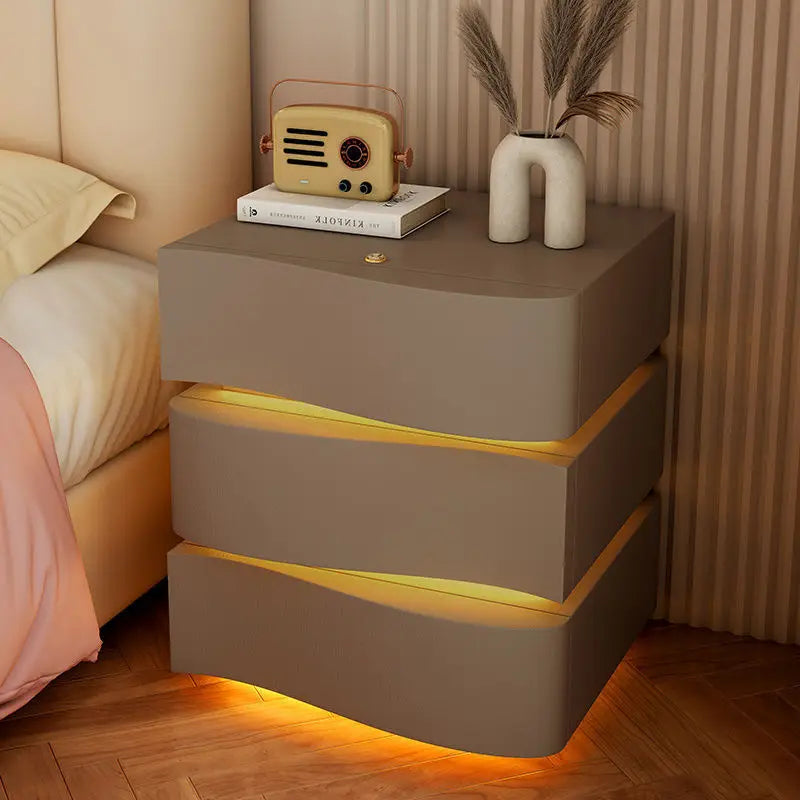 Table de nuit basse de luxe avec LED -