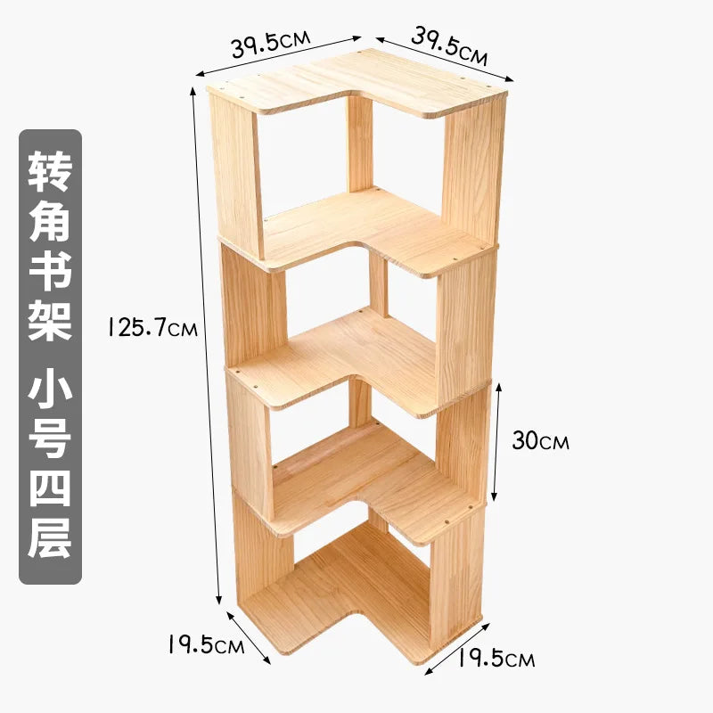 étagère bois brute bibliothèque - 4 étages