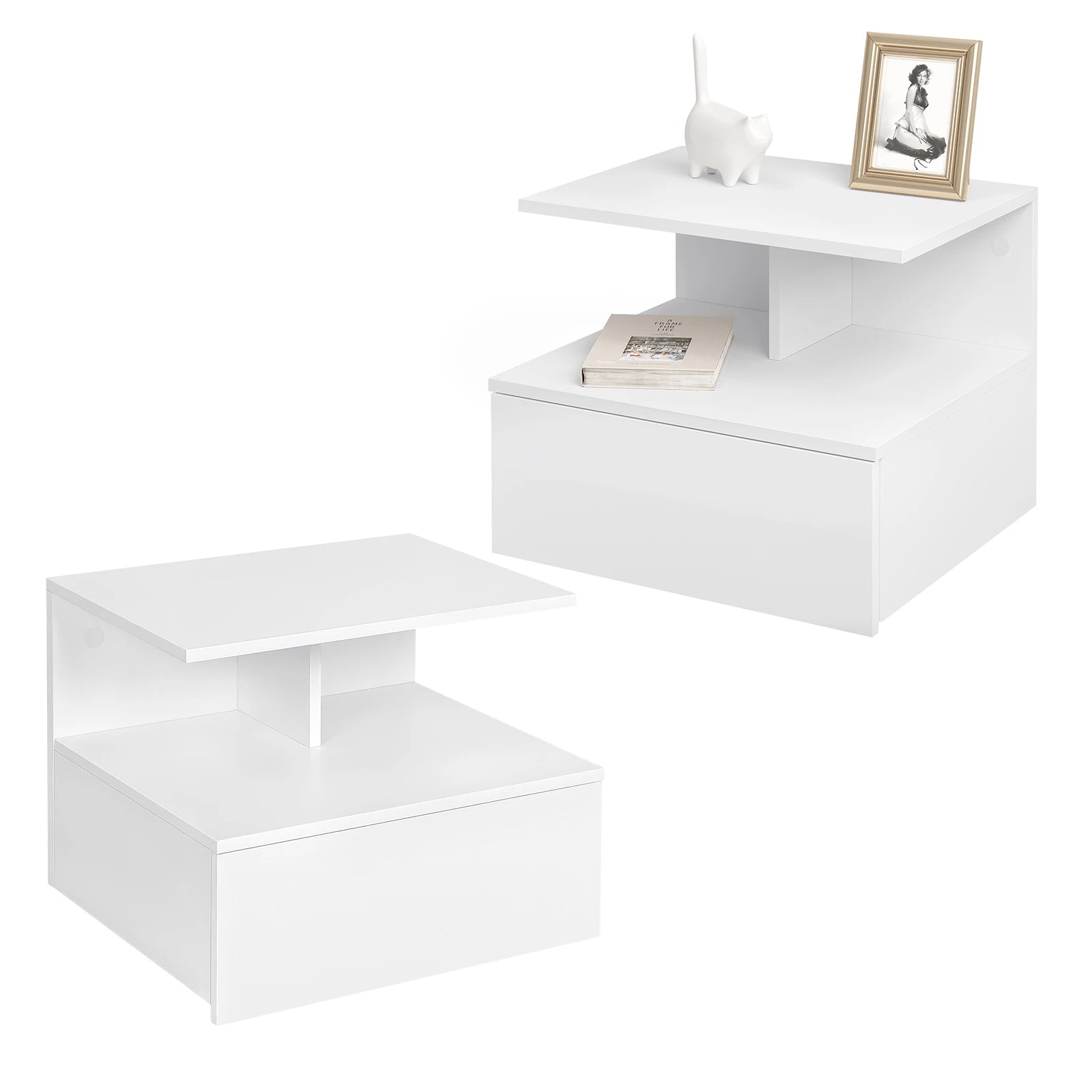 Table de chevet suspendue en bois 2 ensembles -