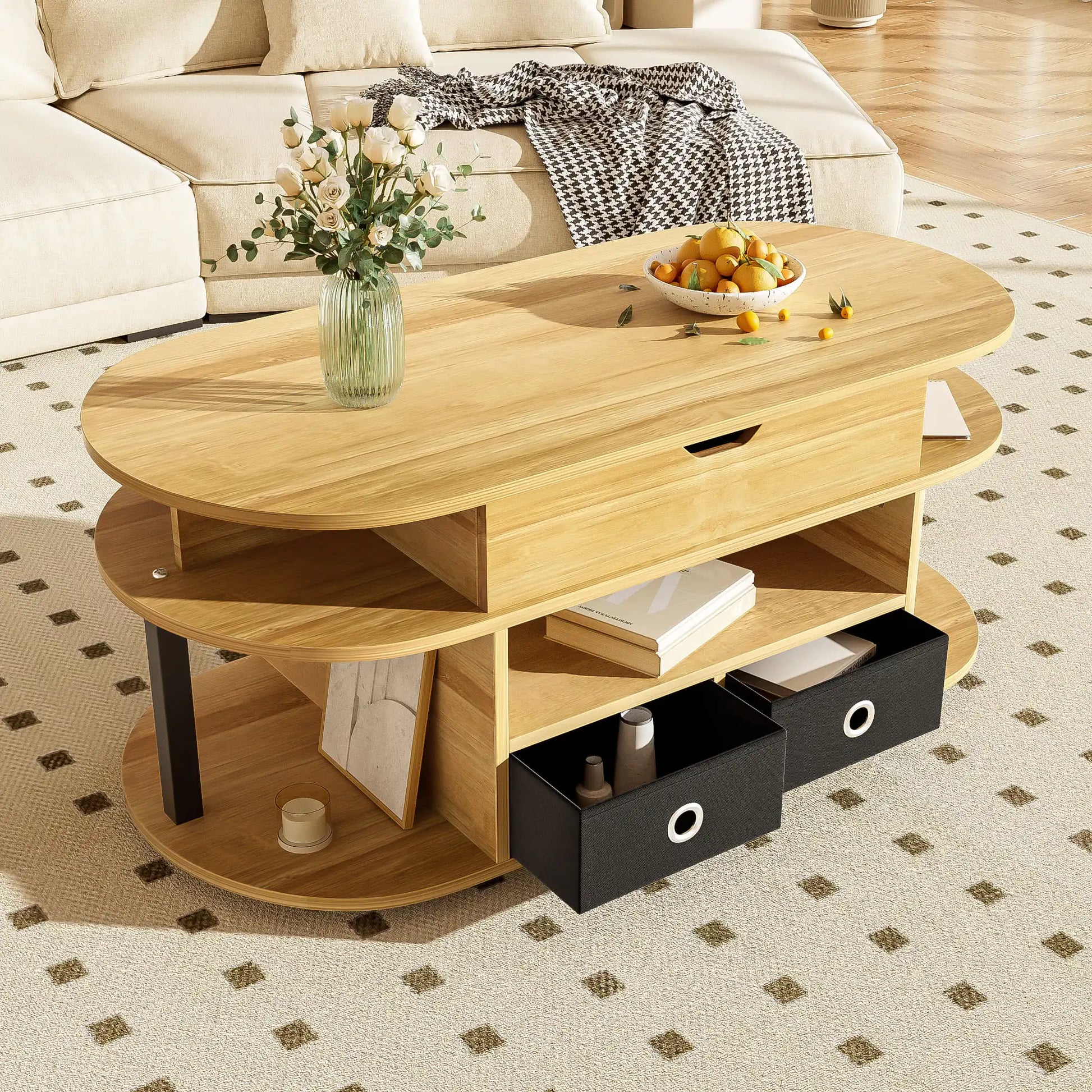 Table basse en bois relevable de qualité moderne -