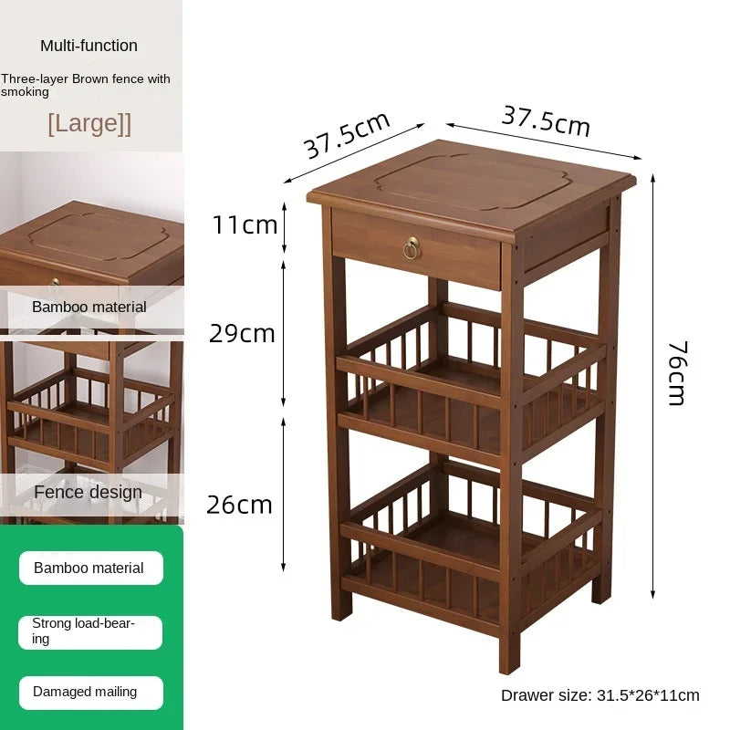 Table de nuit en bambou massif 1 pc - E2