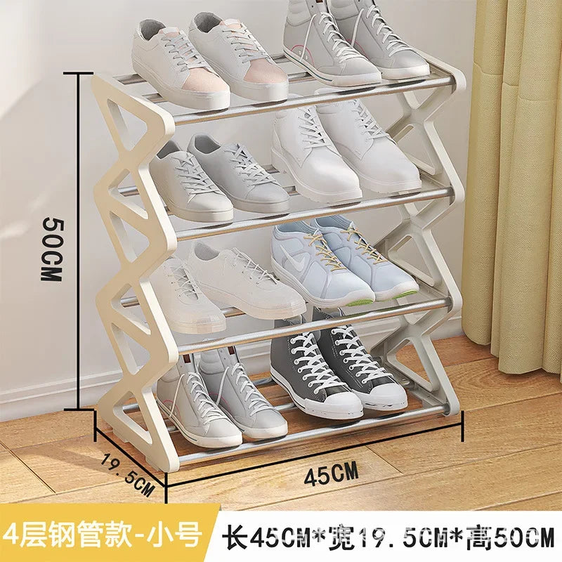 Étagère chaussures bois pour petit espace - 4L 45cm Blanc