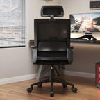 Chaise de bureau ergonomique pivotante en maille respirante -