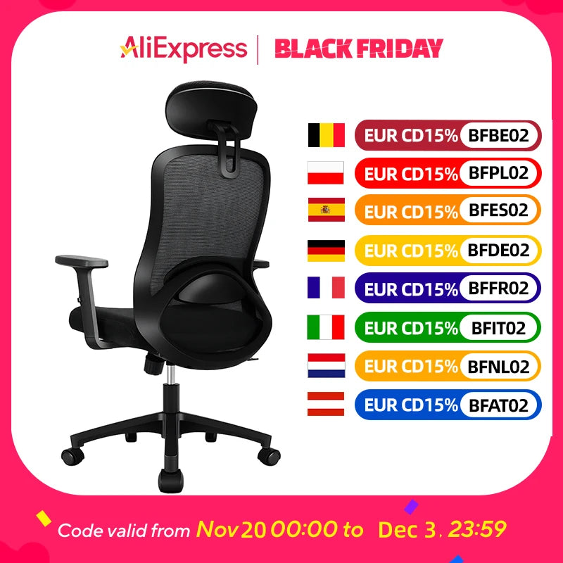 Chaise de bureau pour mal de dos ergonomique -