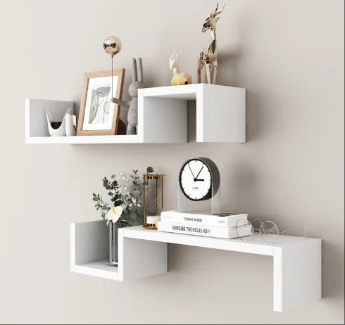 étagère murale en bois flottante de haute qualité 1 /2PCS - 2pcs Blanc