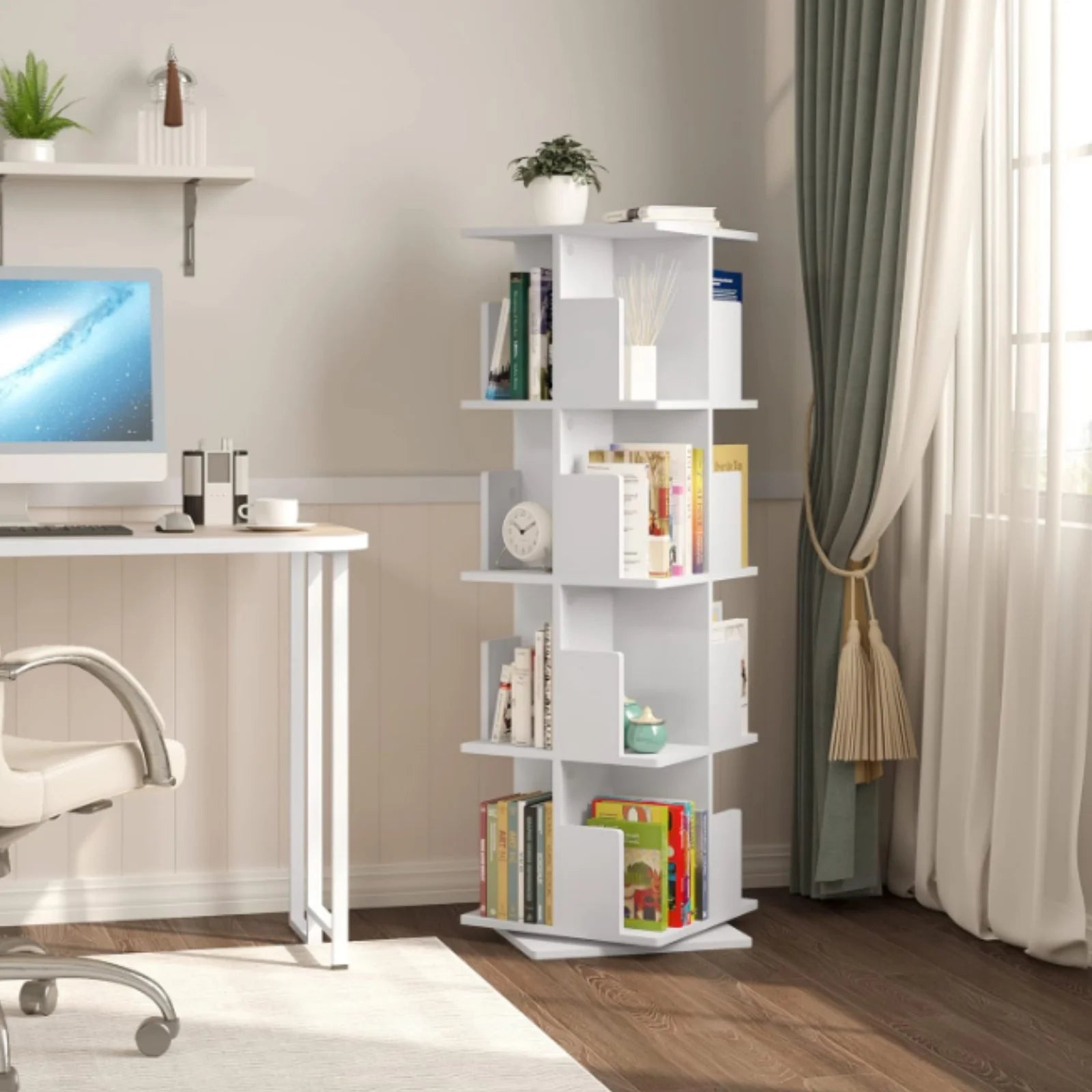 Étagère cube pivotante en bois -