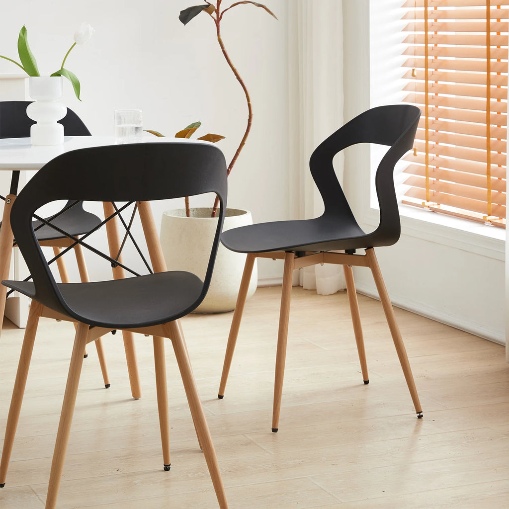 Chaise salle à manger lot de 6 ensembles en plastique moderne -