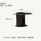 Table basse bois carré avec rayure en déco - 60X36CM