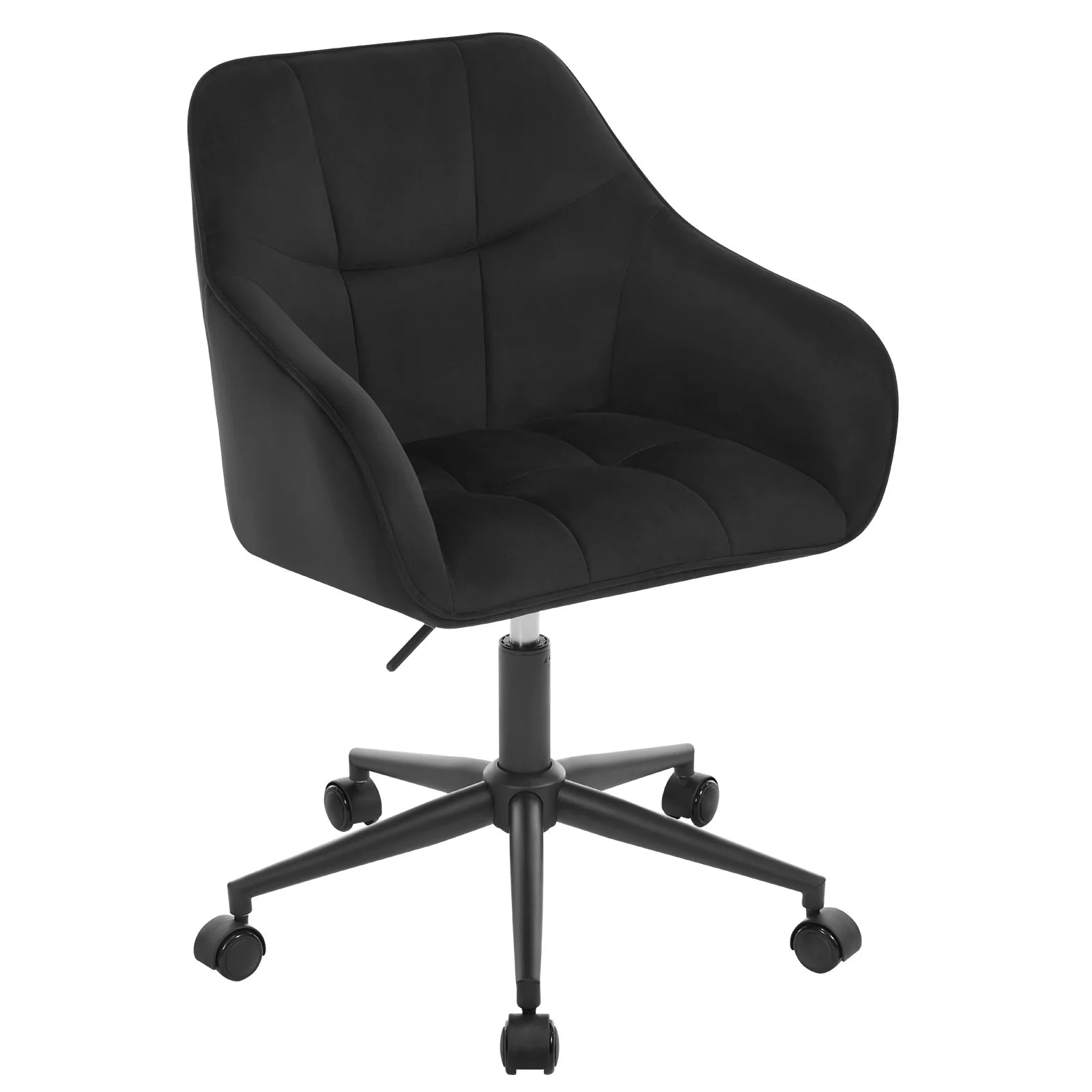 Chaise de bureau pivotante en velours - Noir Chaise de bureau
