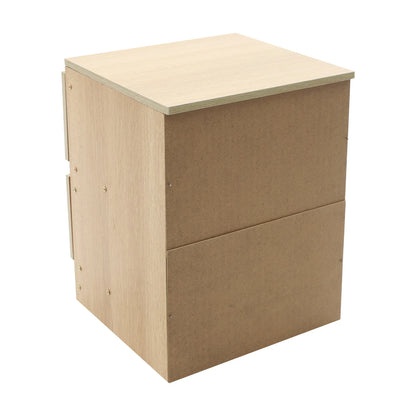 Table de chevet bois massif avec petite commode à 2 tiroirs -