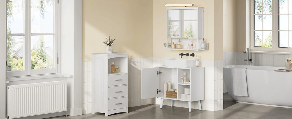 Meuble salle de bain en bois moderne 60x30x60.5cm -