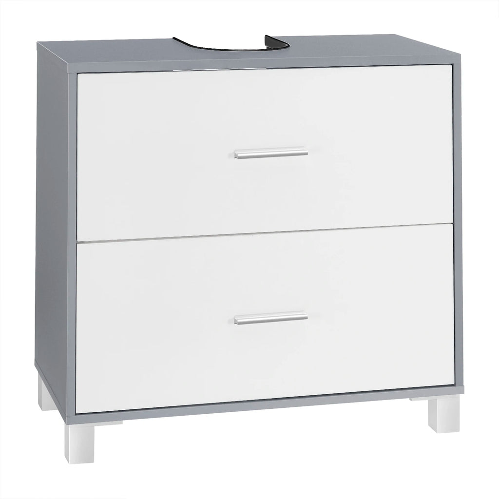 Meuble salle de bain design luxe simple 60x30x60cm - Blanc gris Meuble salle de bain