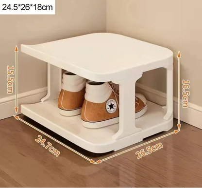 Meuble à chaussure blanc simple et moderne - Blanc 2-étages
