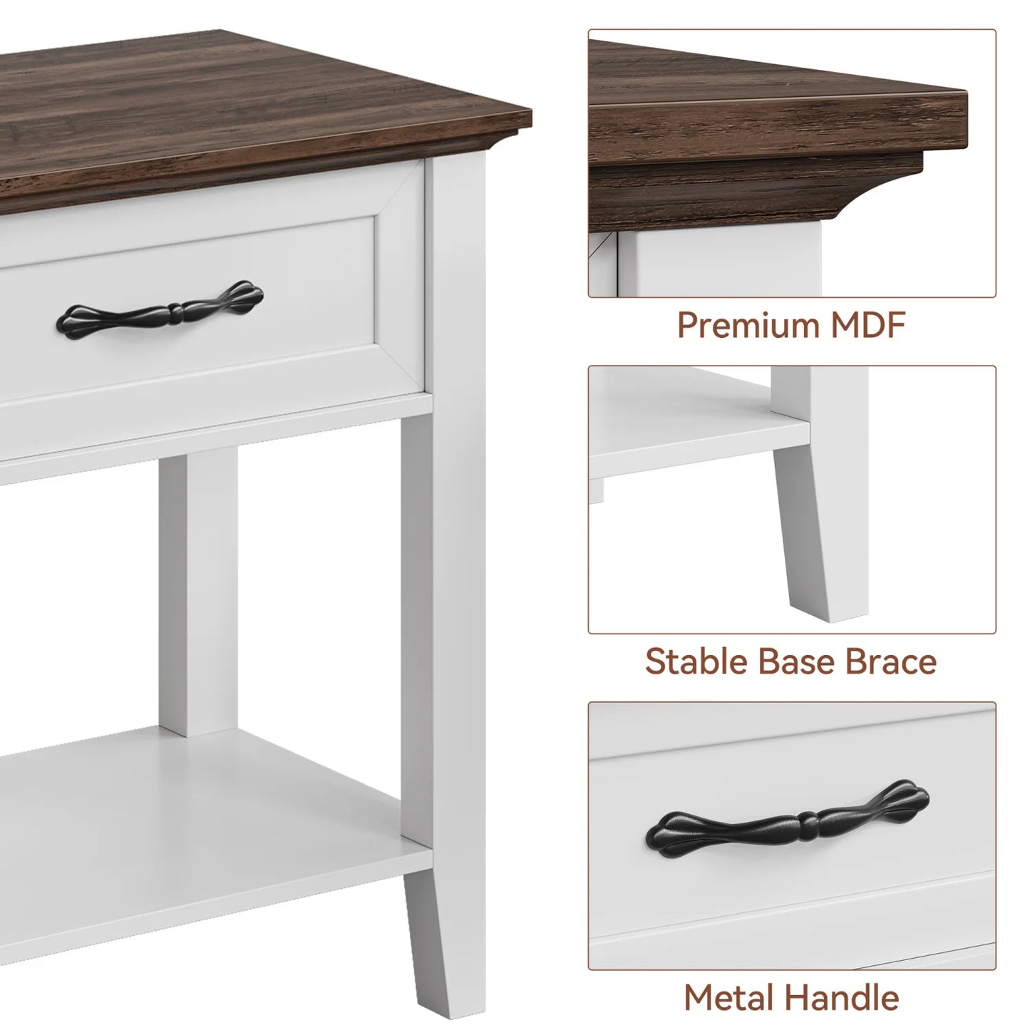 Table de chevet ancien 1 tiroir -