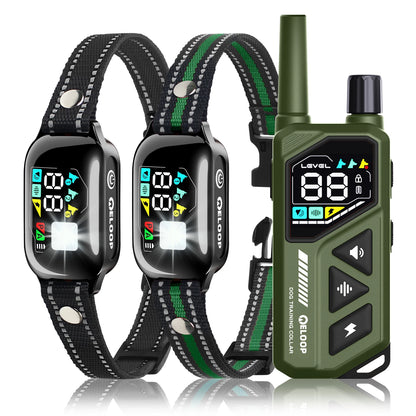 collier anti aboiement à vibration avec télécommande - Vert x2