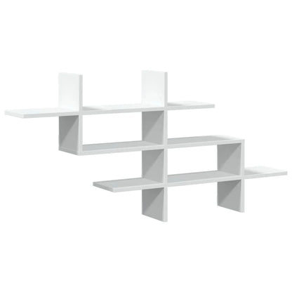 étagère murale fixation invisible 124.5x18x60.5 cm - Blanc