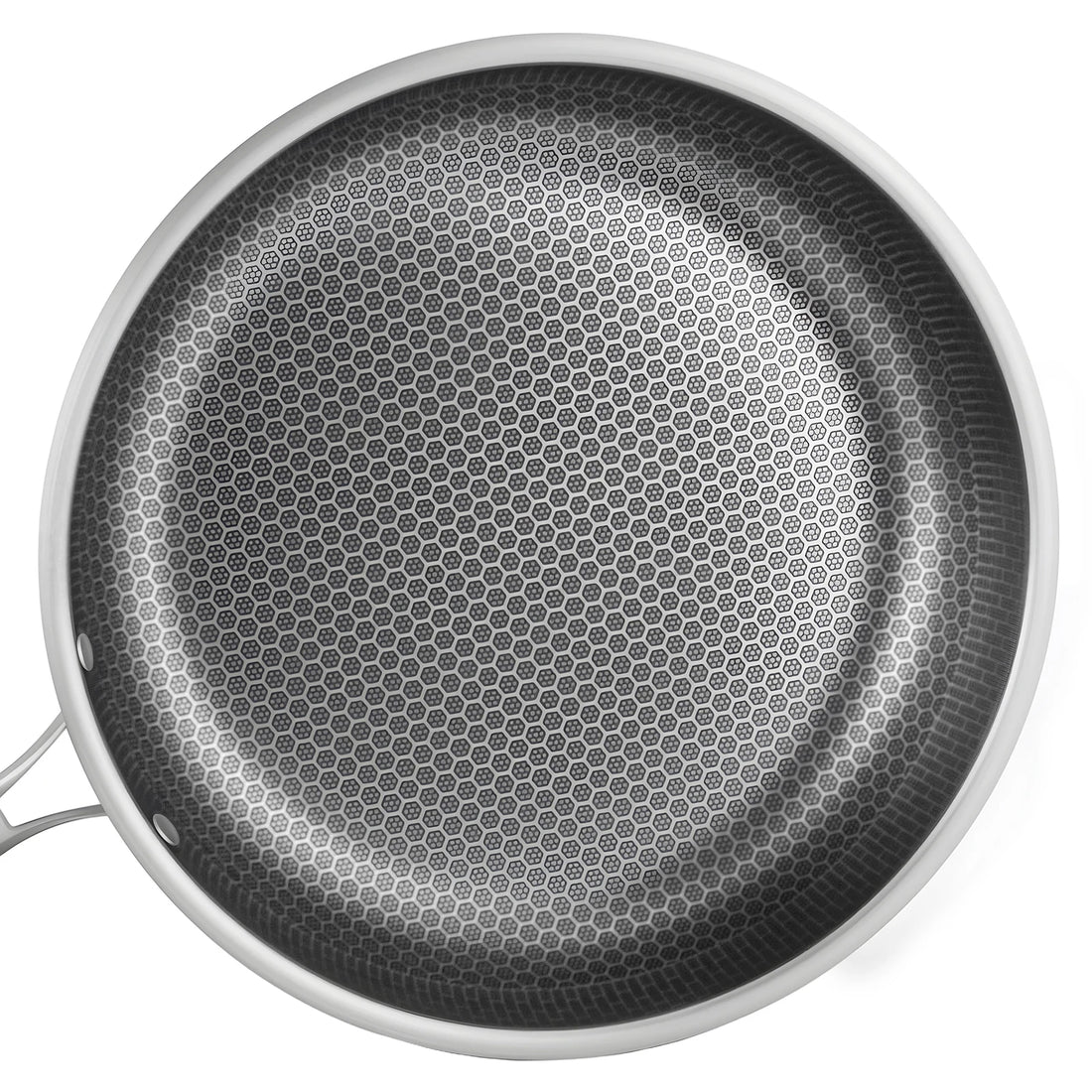 Poêle inox induction en rayure en nid d'abeille 28/32cm -