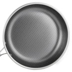 Poêle inox induction en rayure en nid d'abeille 28/32cm -