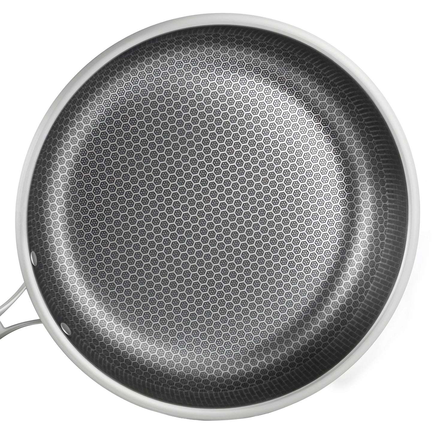 Poêle inox induction en rayure en nid d'abeille 28/32cm -