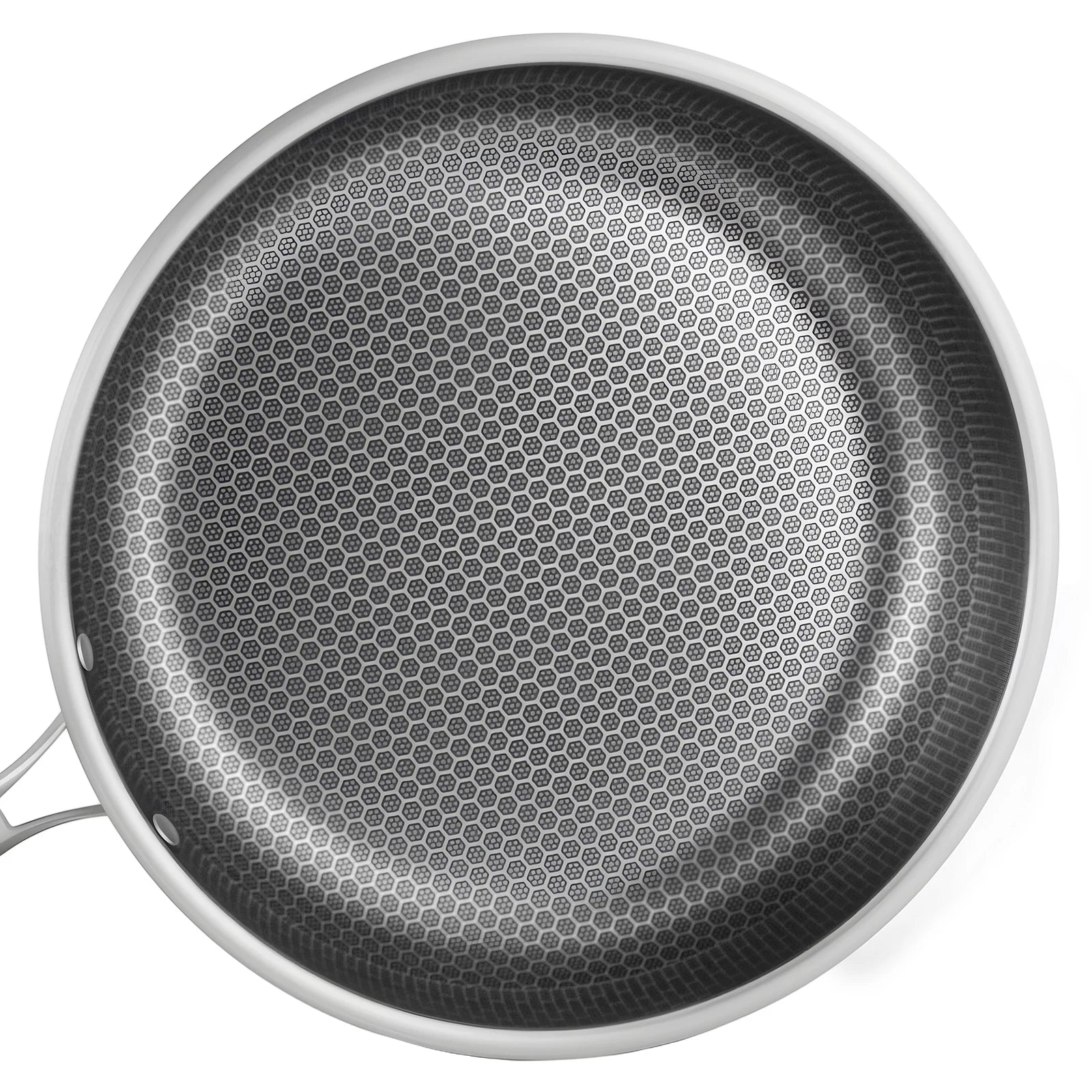 Poêle inox induction en rayure en nid d'abeille 28/32cm -