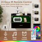 Table de nuit à un tiroir avec une bande lumineuse -